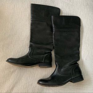 FRYE Melissa Trapunto Women's Size 9.5 B Tall Black Leather Riding Boots